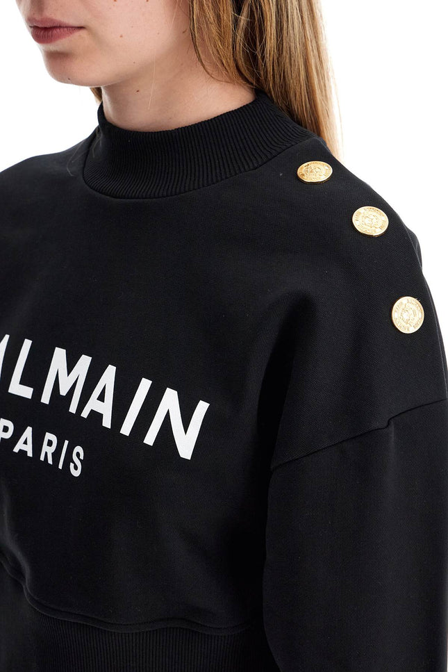 "Cropped Sweatshirt With Buttons