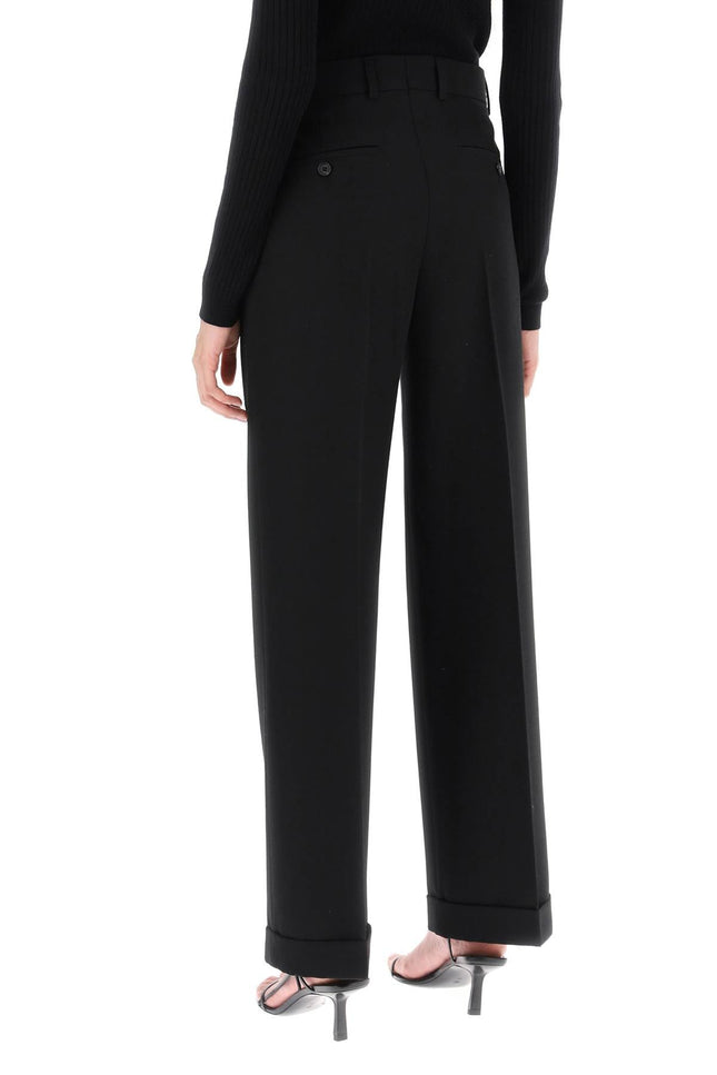 Cuffed Straight Trousers-women > clothing > trousers-Toteme-36-Nero-Urbanheer