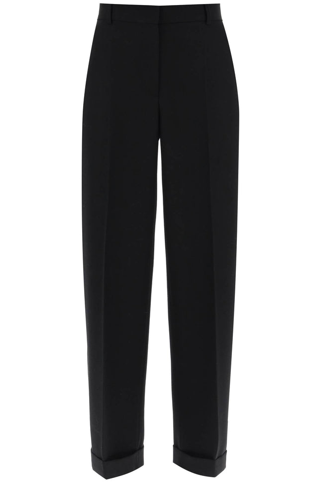 Cuffed Straight Trousers-women > clothing > trousers-Toteme-36-Nero-Urbanheer