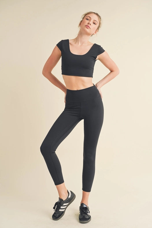 Cut Out Bra and Legging Set Black