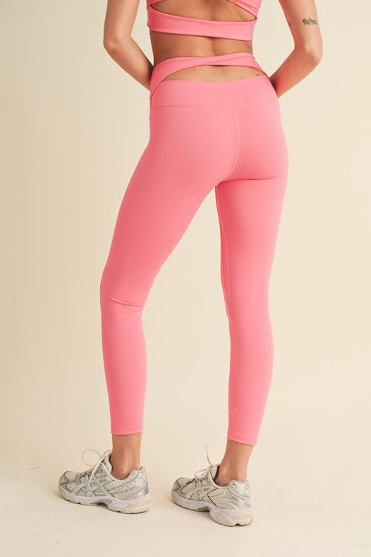Cut Out Bra and Legging Set Pink