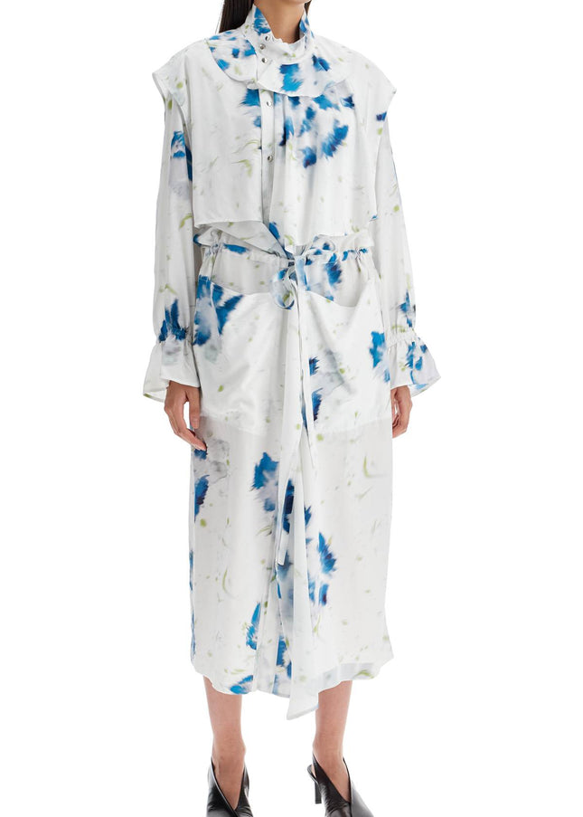 Lemaire printed dust coat with cape