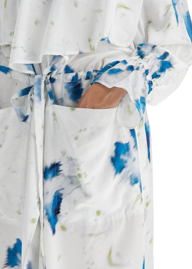 Lemaire printed dust coat with cape