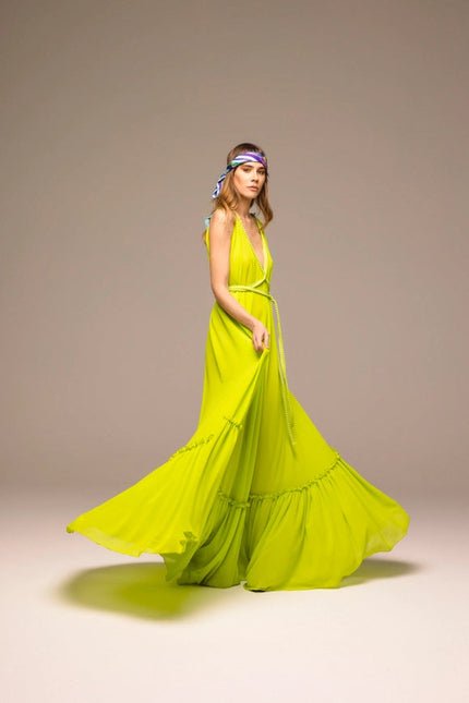 Dafne Long Dress-Dress-Elodie-XXS-Lime Green-Urbanheer