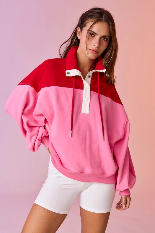 Delilah Oversized Half Snap Pullover