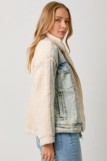 Denim Mixed Sherpa Jacket