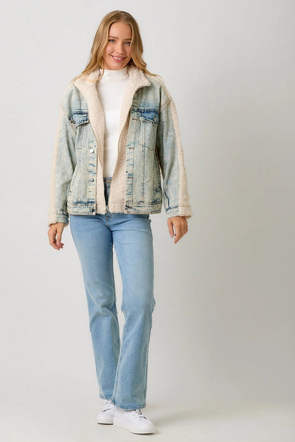 Denim Mixed Sherpa Jacket