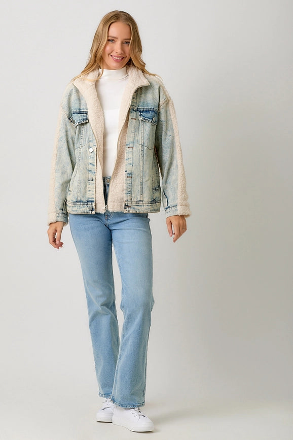 Denim Mixed Sherpa Jacket