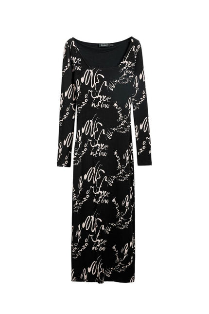 Desigual Black Viscose Dress