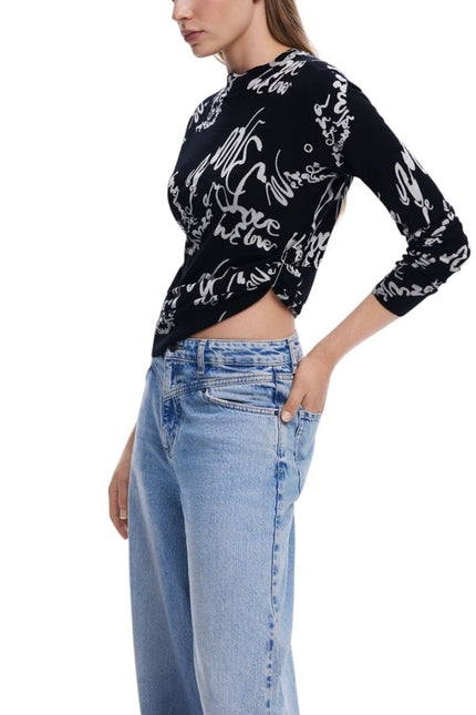 Desigual Black Viscose Tops & T-Shirt