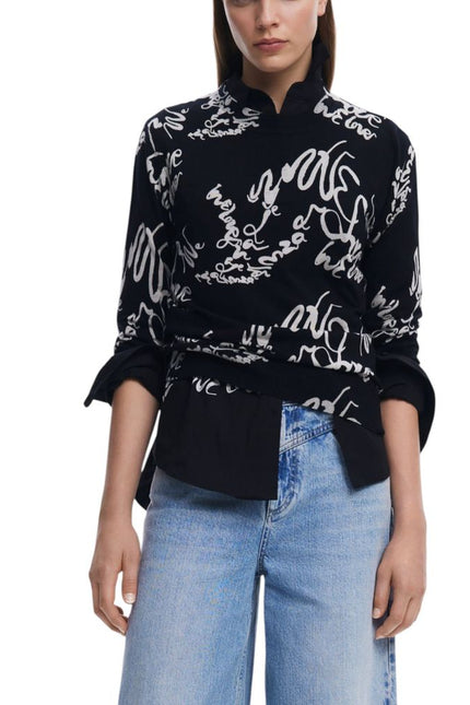 Desigual Black Viscose Tops & T-Shirt