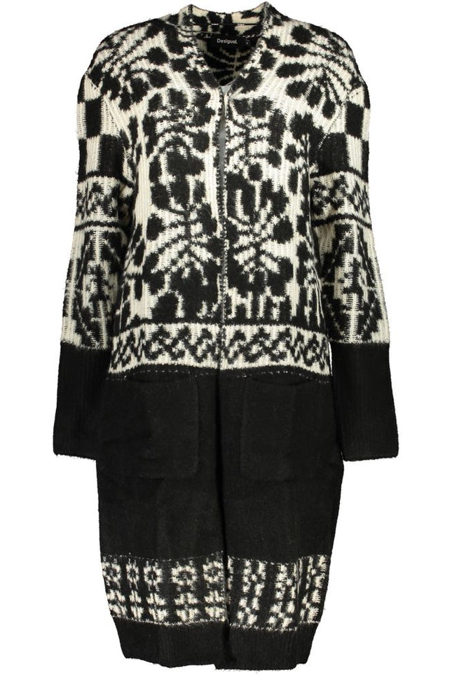 Desigual Chic Long Sleeved Coat with Contrast Details