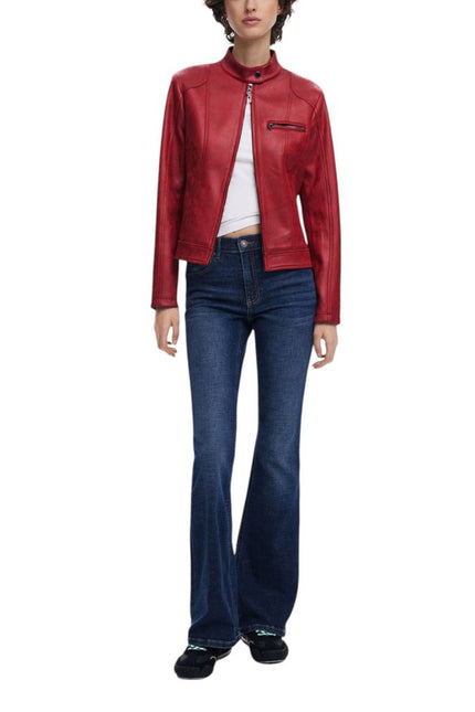 Desigual Red Polyester Jackets & Coat