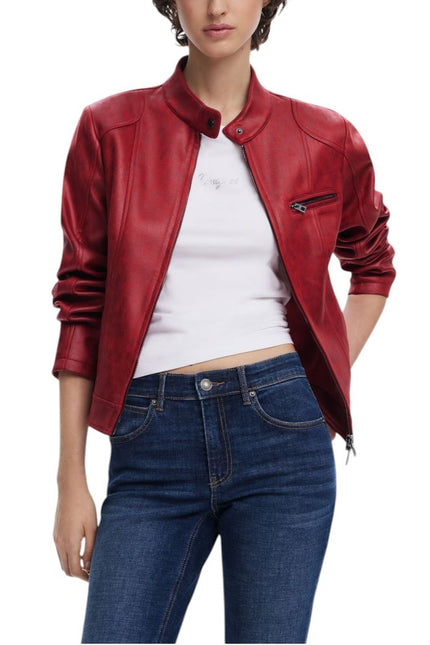 Desigual Red Polyester Jackets & Coat