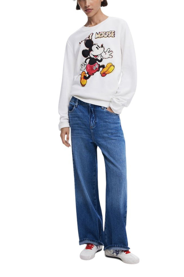 Desigual White Cotton Sweater