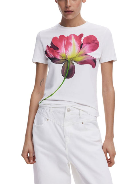 Desigual White Cotton Tops & T-Shirt