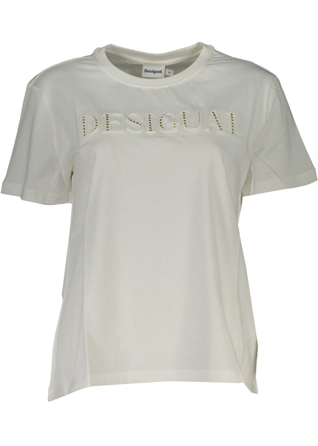 DESIGUAL WOMEN'S SHORT SLEEVE T-SHIRT WHITE-0