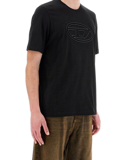 Diesel black cotton t-shirt with embossed logo