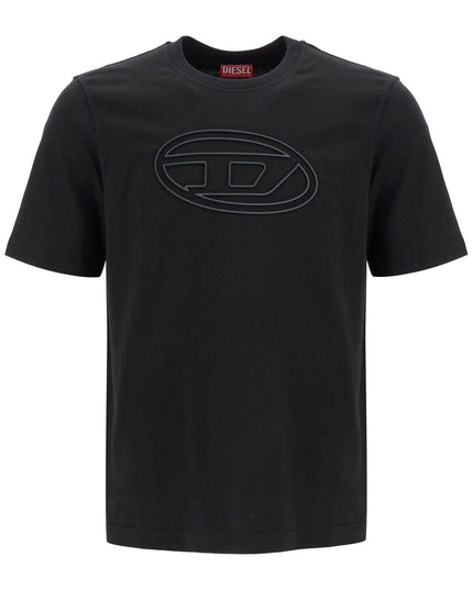 Diesel black cotton t-shirt with embossed logo