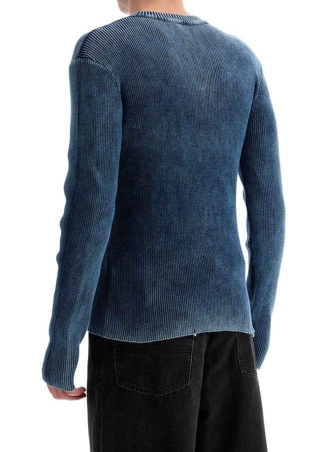 Diesel blue peacoat vertical ribbed cotton sweater