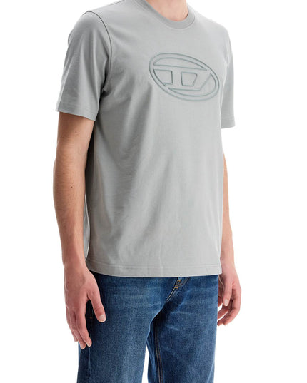 Diesel gray cotton t-shirt with raised logo