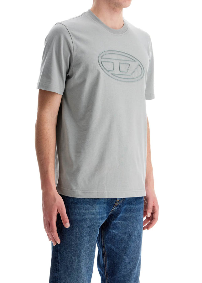 Diesel gray cotton t-shirt with raised logo