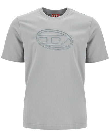 Diesel gray cotton t-shirt with raised logo