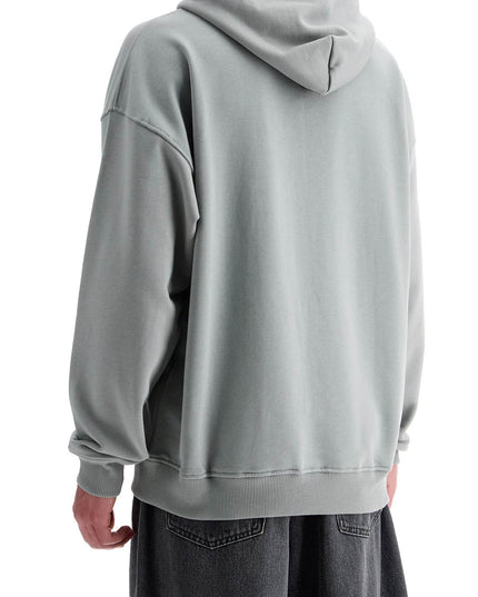 Diesel men's grey cotton hoodie with kangaroo pocket