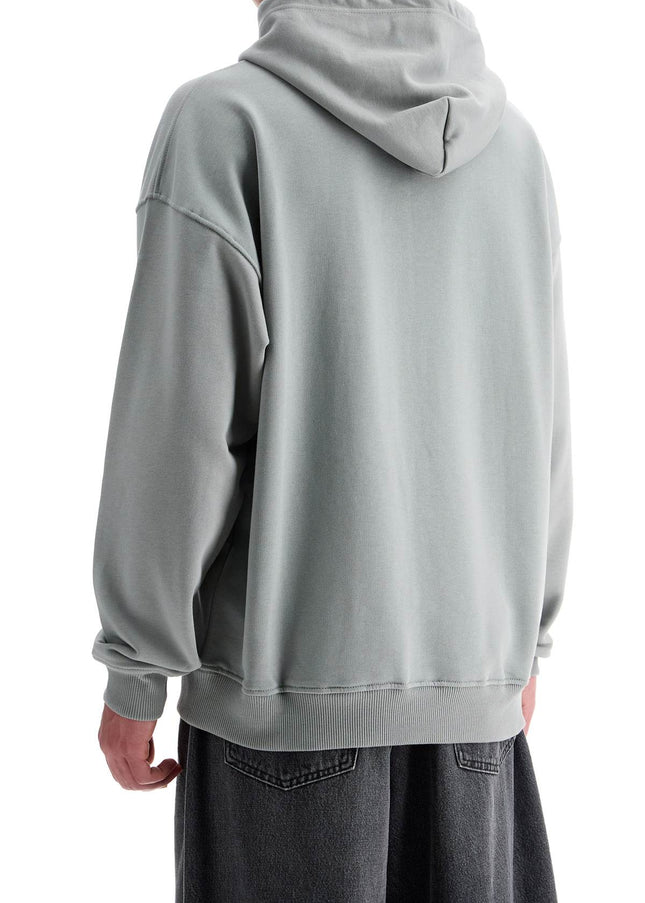 Diesel men's grey cotton hoodie with kangaroo pocket