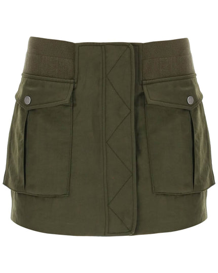 Dion Lee twill bomber mini skirt - Khaki