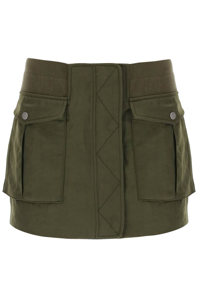 Dion Lee twill bomber mini skirt - Khaki