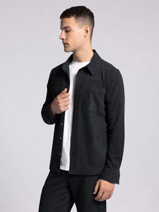 Discovery Shirt - Long Sleeve Button Up  BLACK HEATHER