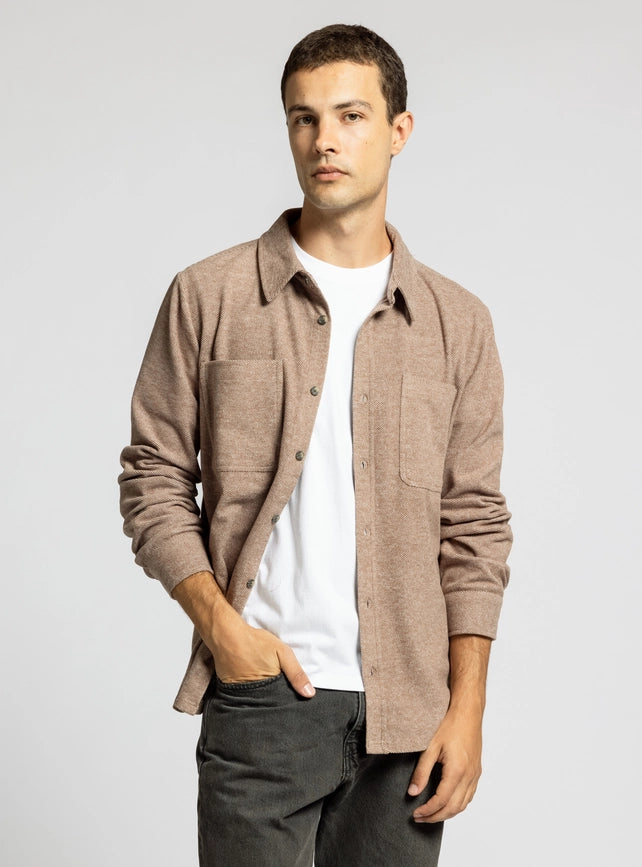 Discovery Shirt - Long Sleeve Button Up  CLOVE HEATHER