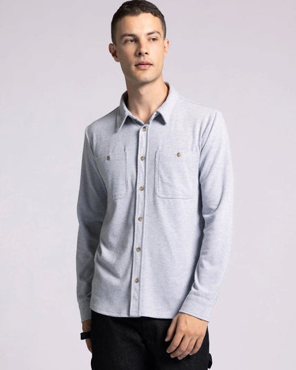 Discovery Shirt - Long Sleeve Button Up   GREY HEATHER