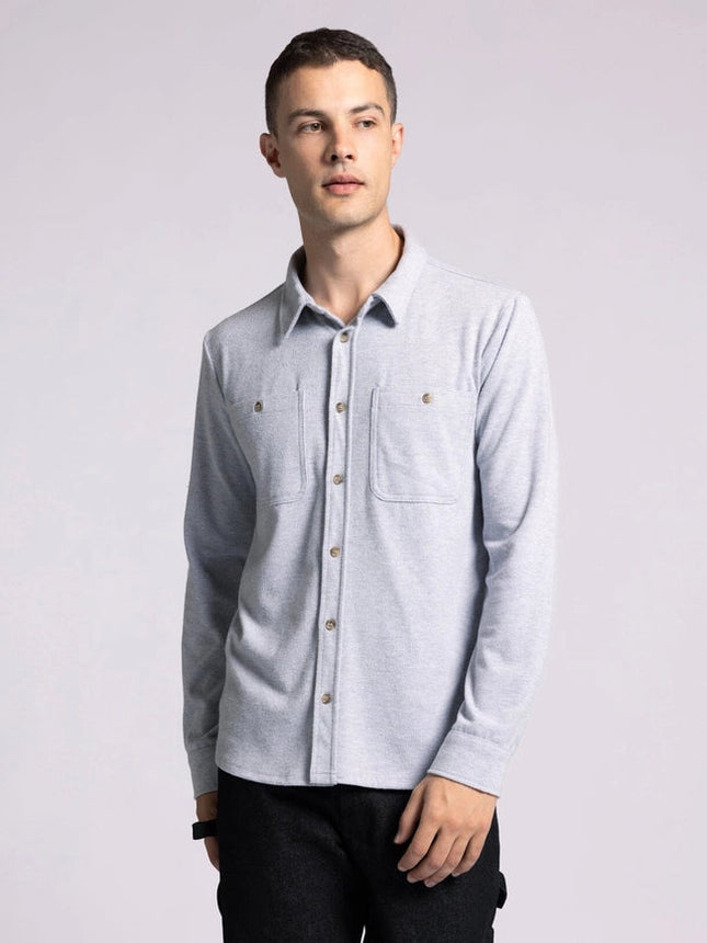 Discovery Shirt - Long Sleeve Button Up   GREY HEATHER