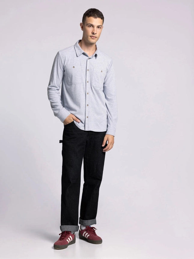 Discovery Shirt - Long Sleeve Button Up   GREY HEATHER