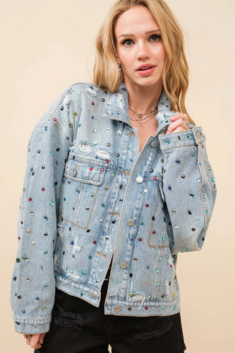 Denim embellish sale Jacket