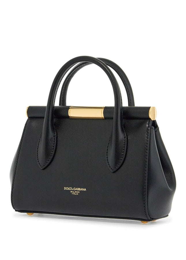 Dolce & Gabbana black calfskin handbag with gold chain