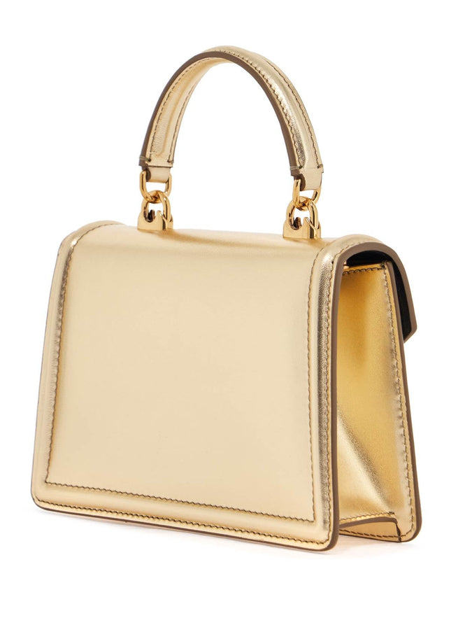 Dolce & Gabbana gold nappa shoulder bag with crystal heart and chain strap