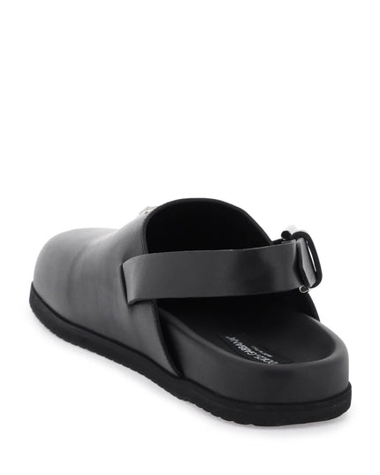 Dolce & Gabbana leather clogs with logo plate