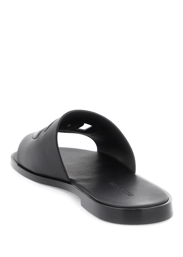 Dolce & Gabbana leather slides with dg cut-out