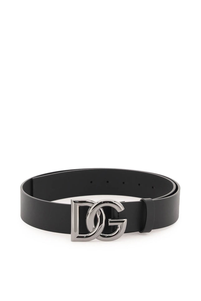 Dolce & Gabbana lux leather belt with dg buckle - Black