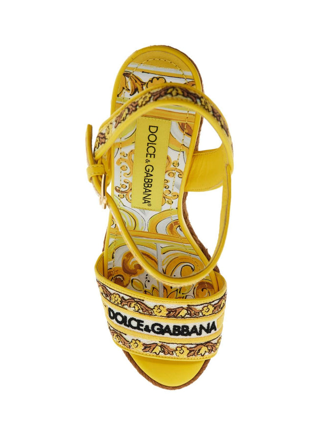 Dolce & Gabbana maiolica embroidered wedge sandals