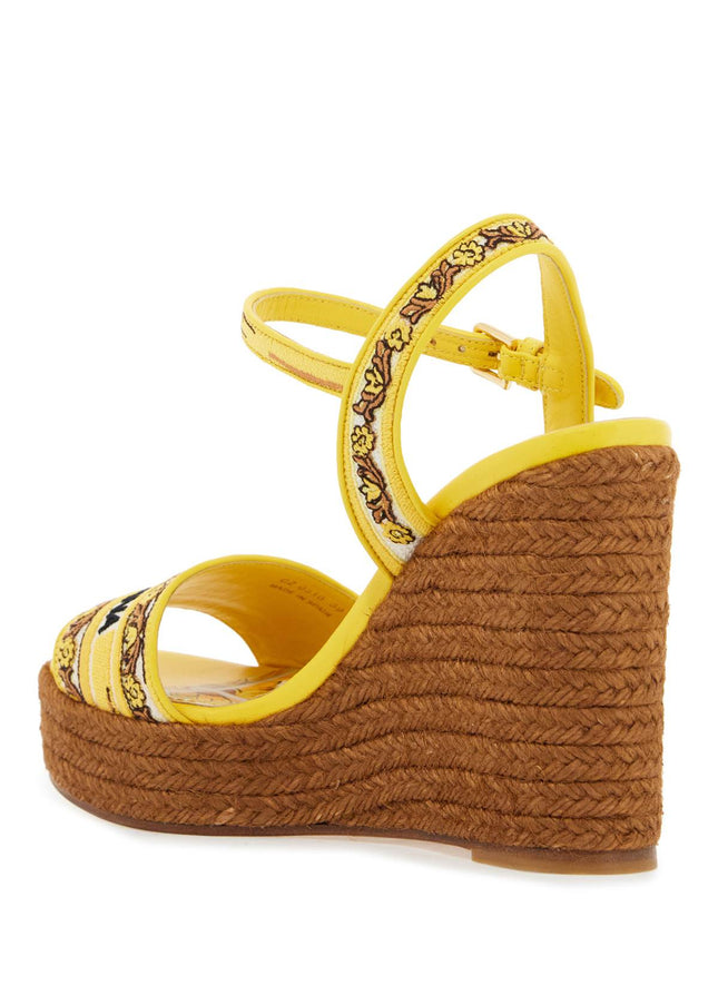 Dolce & Gabbana maiolica embroidered wedge sandals