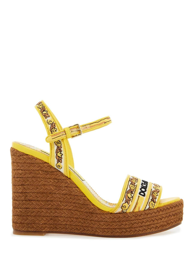 Dolce & Gabbana maiolica embroidered wedge sandals