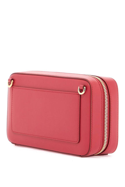 Dolce & Gabbana red calfskin shoulder bag with embossed logo