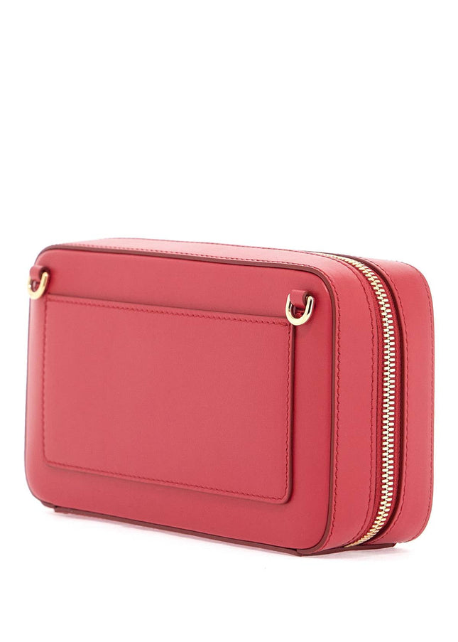 Dolce & Gabbana red calfskin shoulder bag with embossed logo