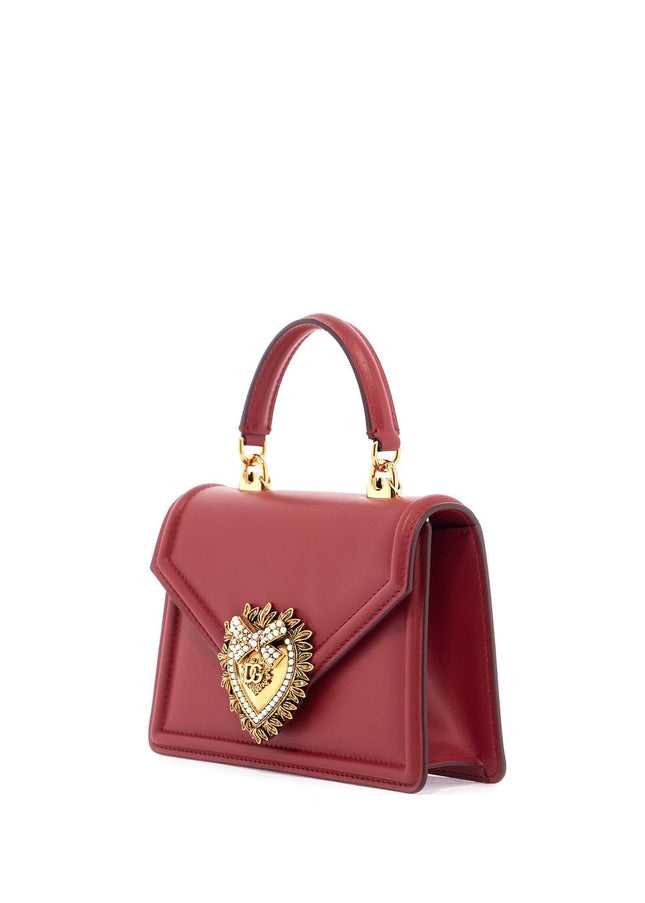 Dolce & Gabbana red poppy leather shoulder and crossbody bag with heart motif