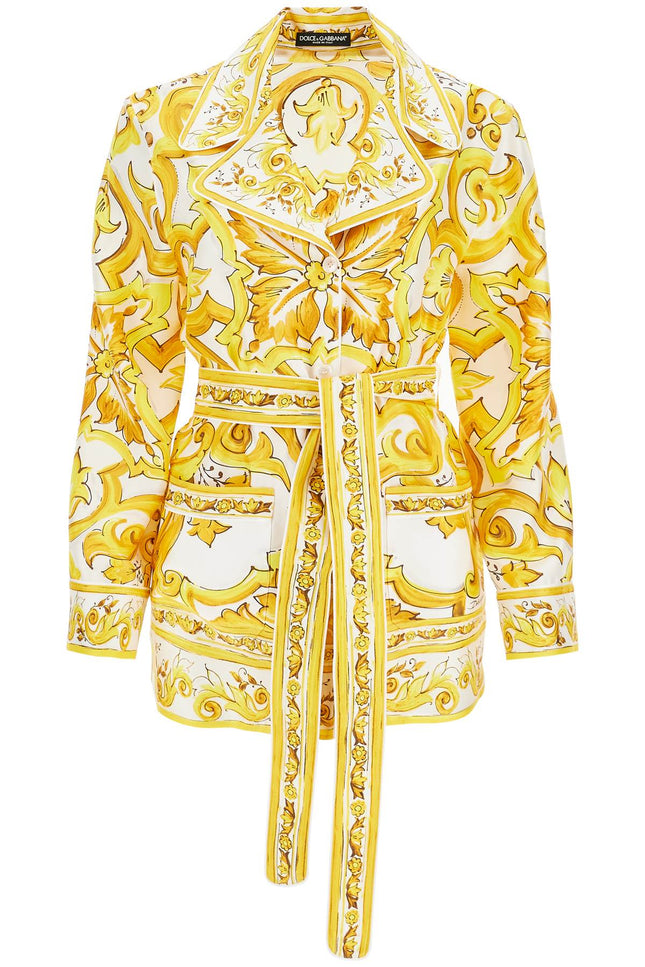 Dolce & Gabbana silk blouse with maiolica print and - White