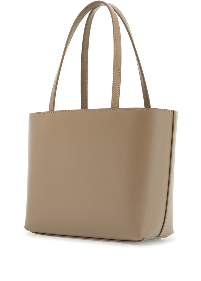 Dolce & Gabbana structured shopping bag in taupe smooth calfskin